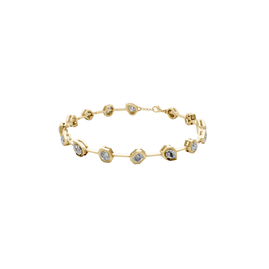 Spaced Fancy Shaped Bezel Diamond Tennis Bracelet