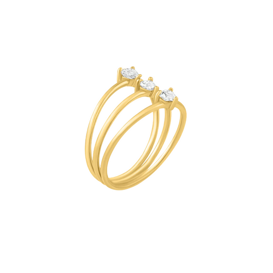 Heart Diamond Triple Stacking Ring