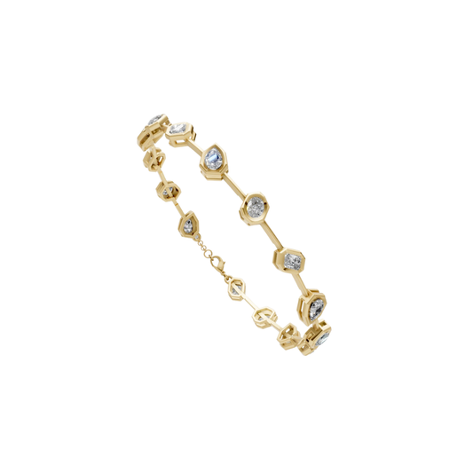 Spaced Fancy Shaped Bezel Diamond Tennis Bracelet