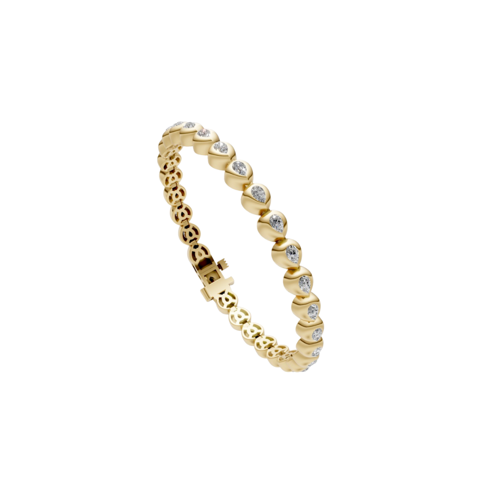 Pear Diamond Bezel Tennis Bracelet