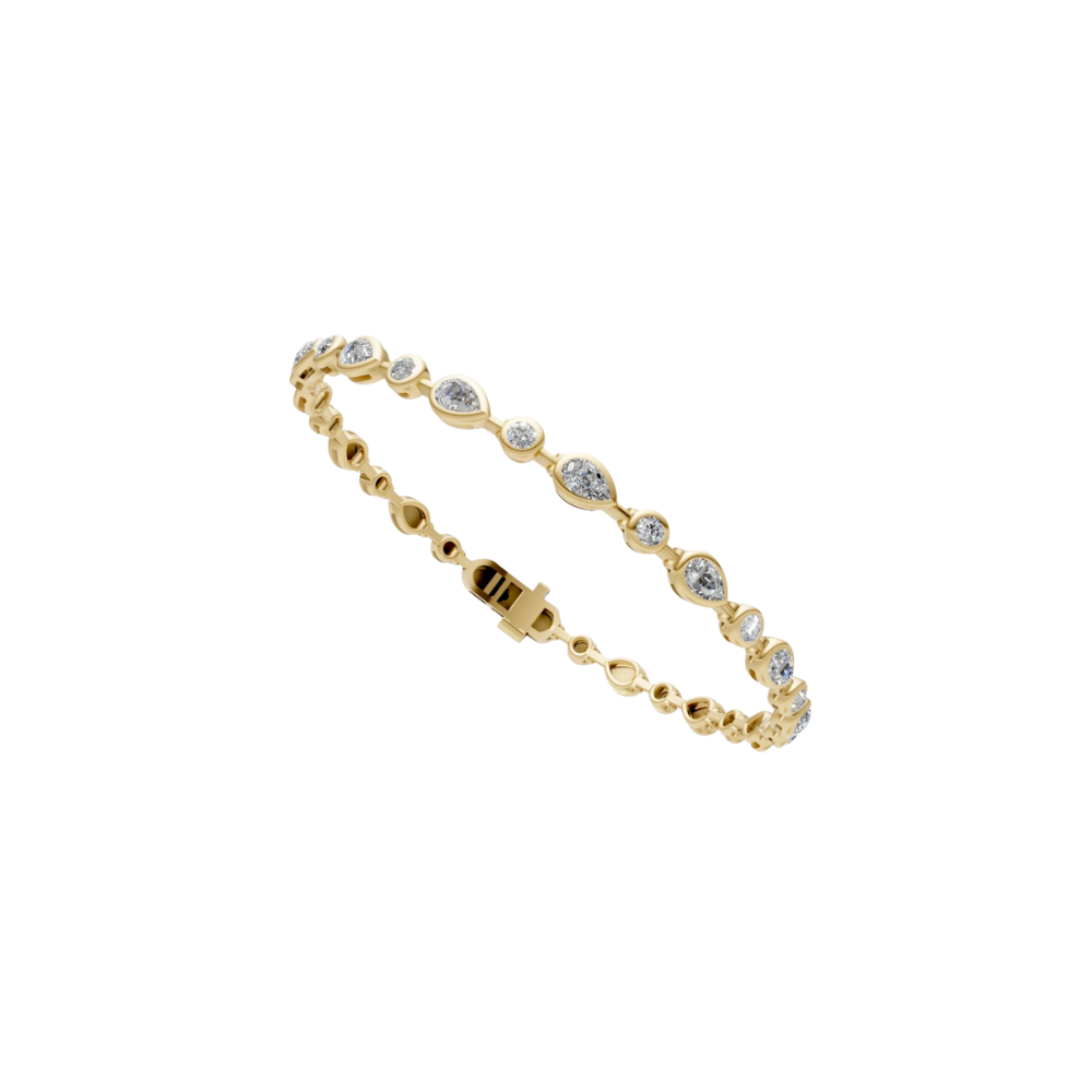 Pear and Round Diamond Bezel Tennis Bracelet – Henri Noël