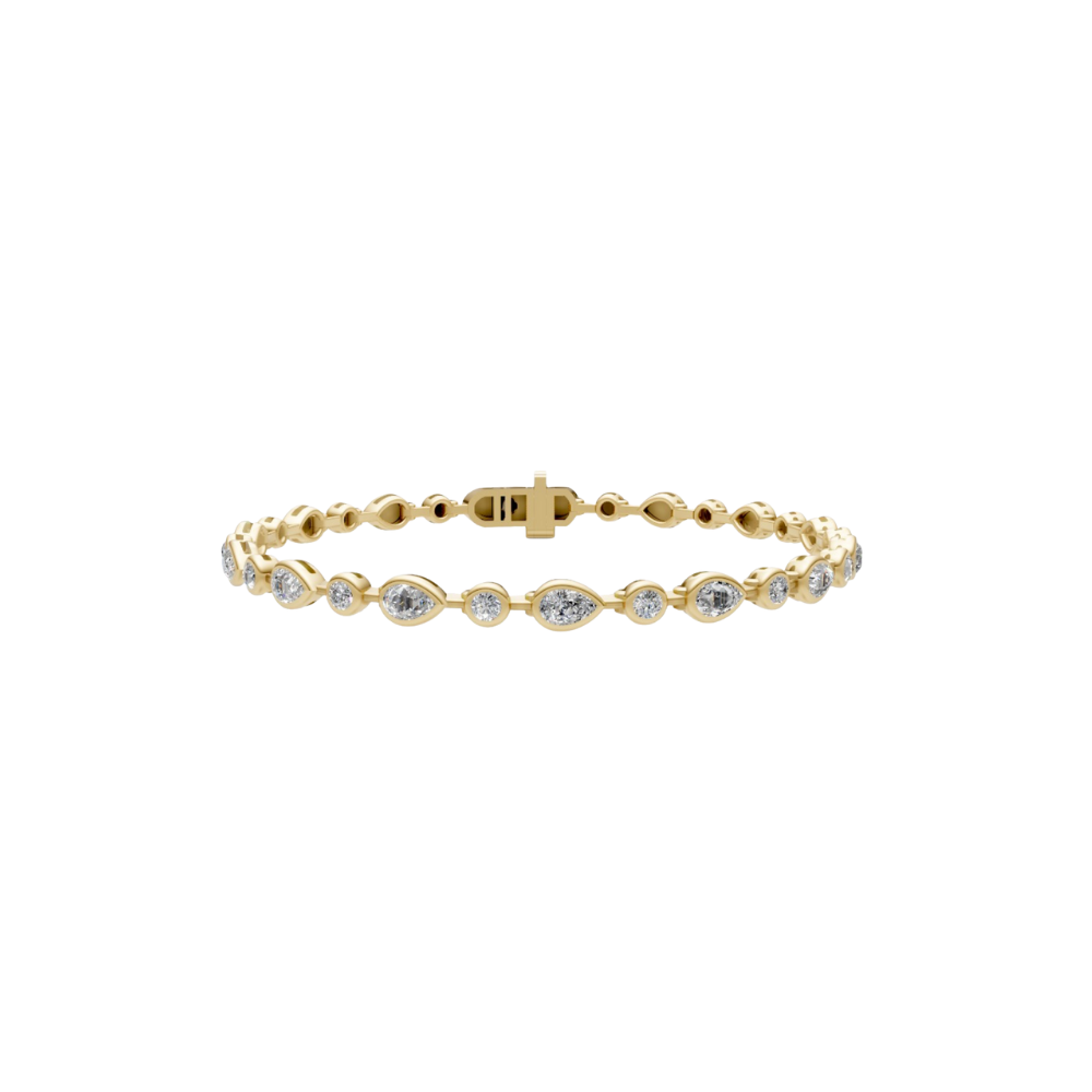 Pear and Round Diamond Bezel Tennis Bracelet – Henri Noël