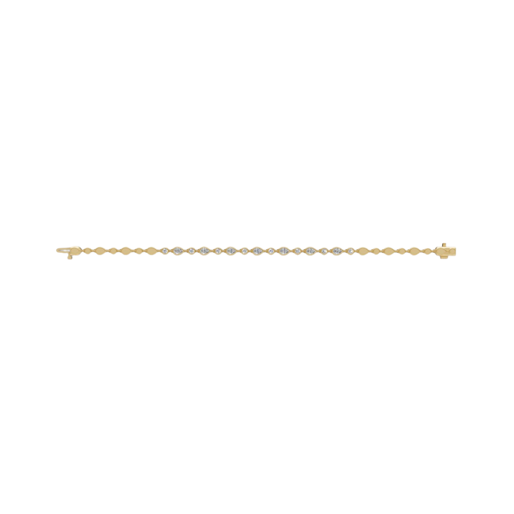 Pear and Round Diamond Bezel Tennis Bracelet – Henri Noël