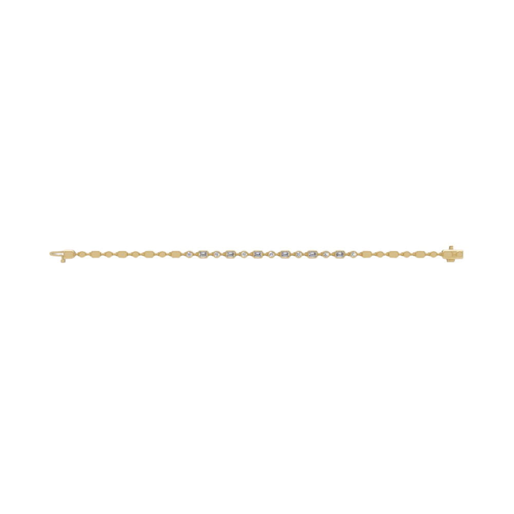 Emerald and Round Diamond Bezel Tennis Bracelet – Henri Noël