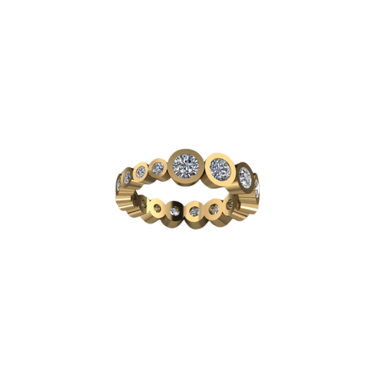 Graduated Bezel Round Eternity Band
