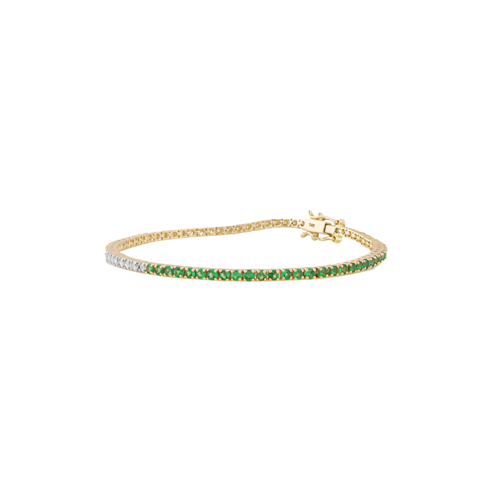 Half Diamond and Half Tsavorite Tennis Bracelet – Henri Noël