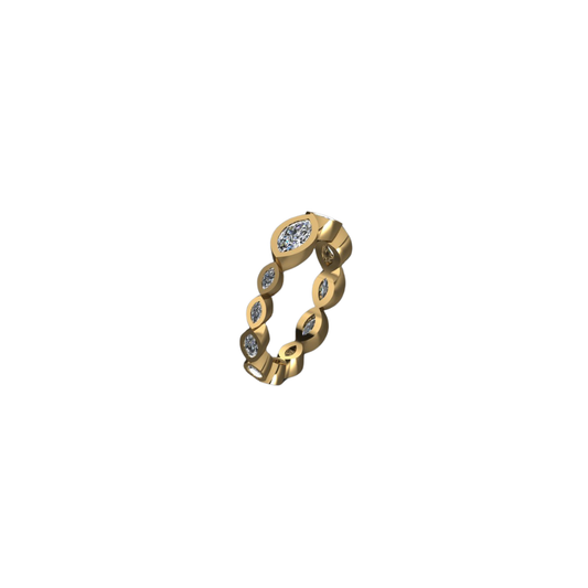 Graduated Bezel Marquise Eternity Band