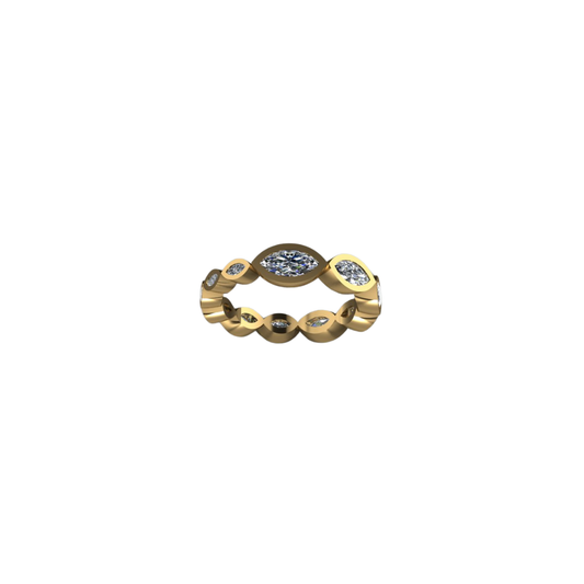 Graduated Bezel Marquise Eternity Band