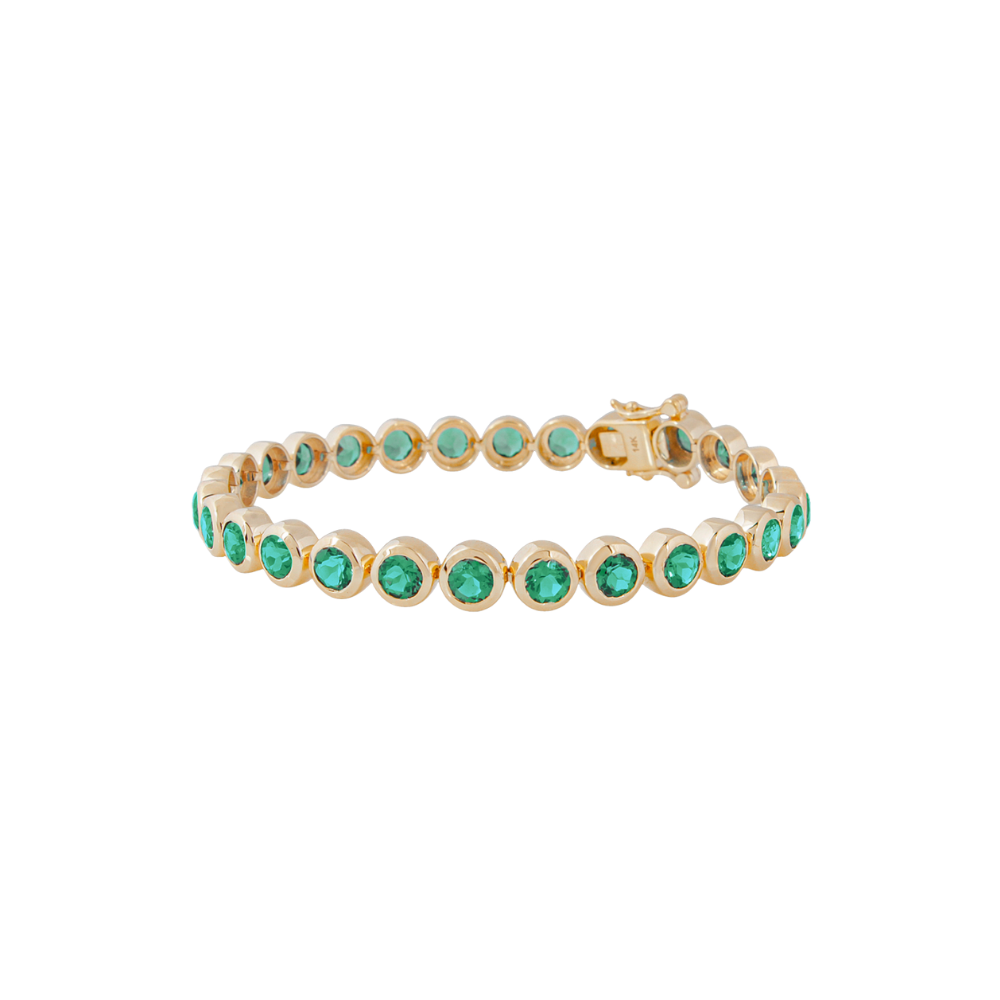 Bezel Emerald Tennis Bracelet