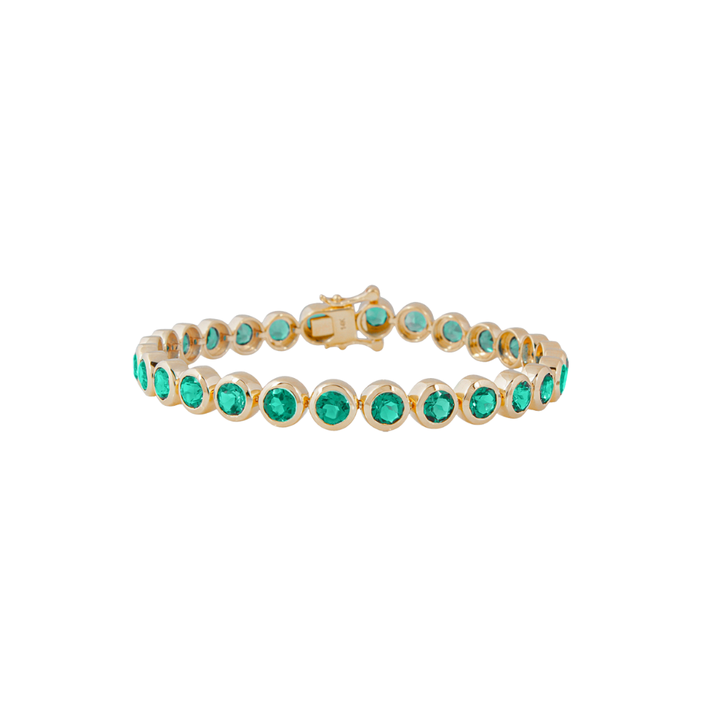 Bezel Emerald Tennis Bracelet