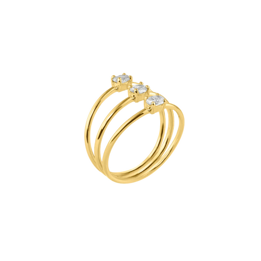 Oval Diamond Triple Stacking Ring