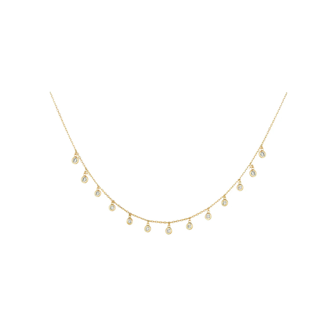 13 Diamond Drop Station Necklace – Henri Noël