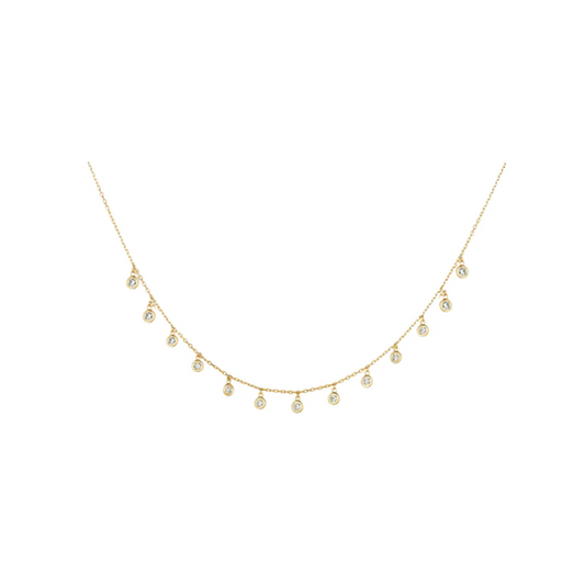 13 Diamond Drop Station Necklace – Henri Noël