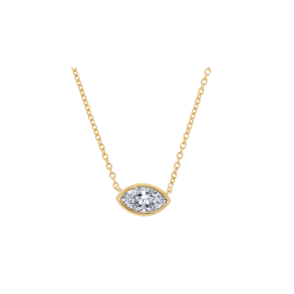 Bezel Marquise Diamond Necklace