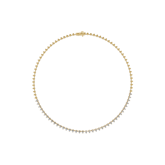 Half Pear Diamond Tennis Necklace
