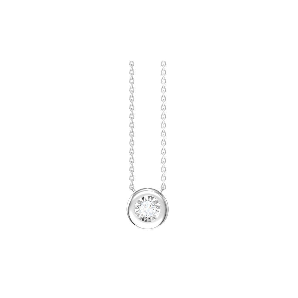 Bezel Round Diamond Necklace – Henri Noël