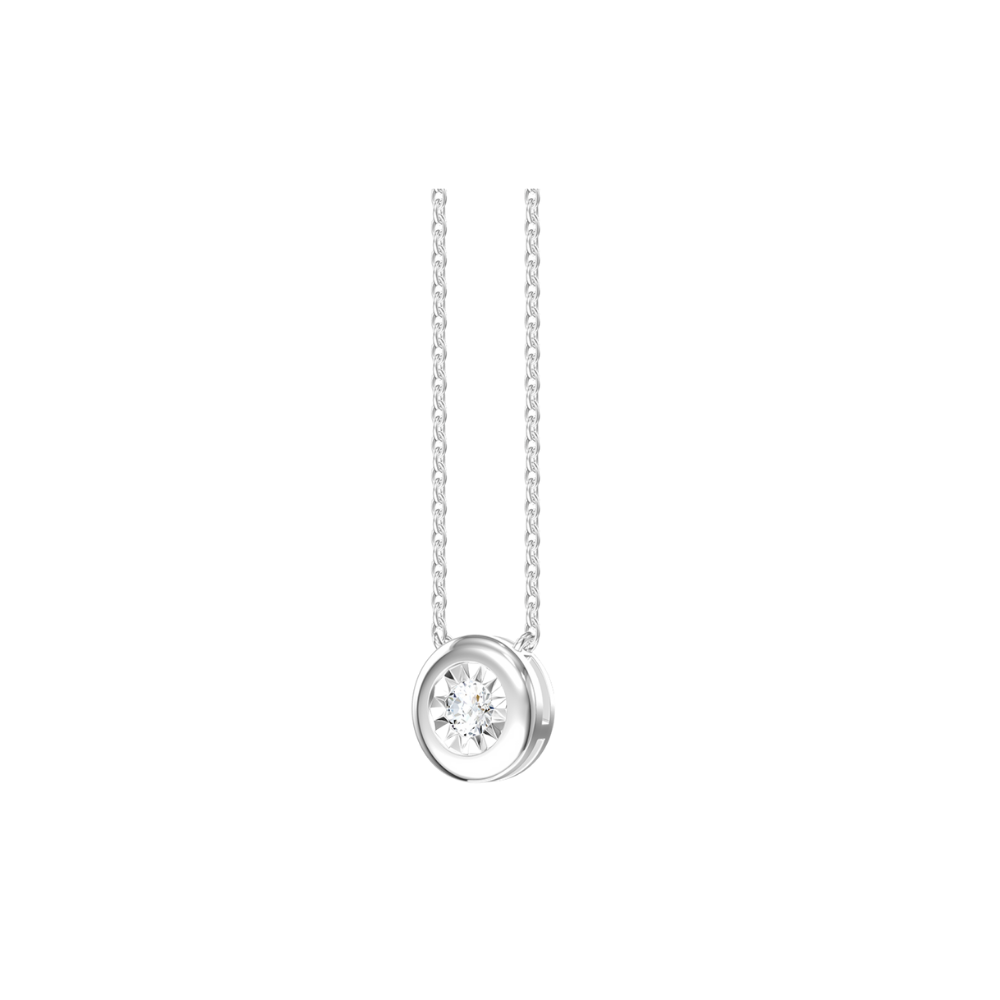 Bezel Round Diamond Necklace – Henri Noël