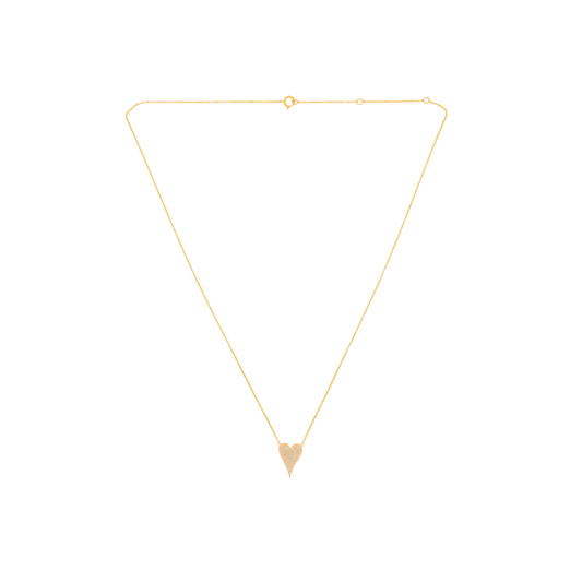 Large Pave Diamond Heart Necklace