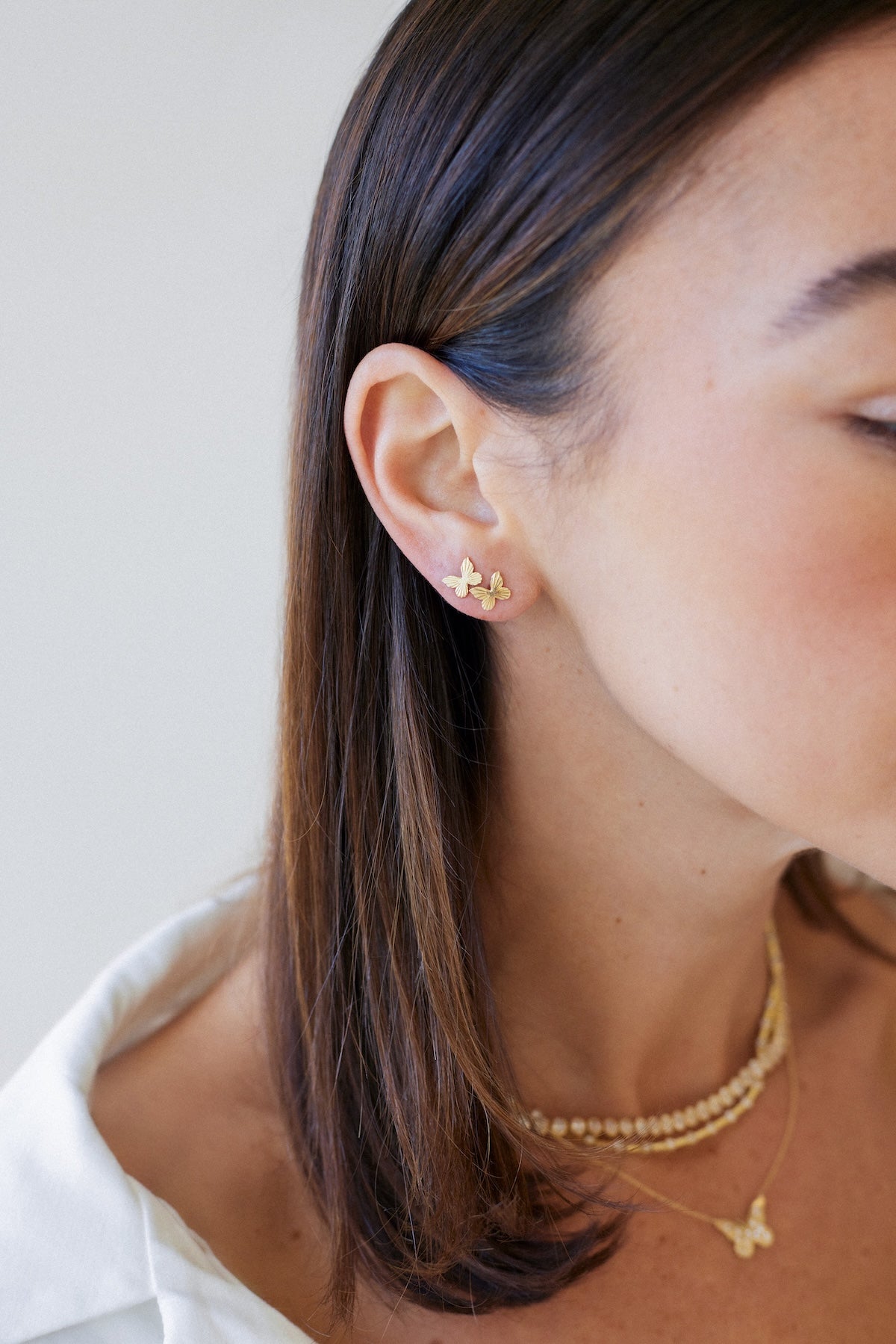 14K Butterfly Studs – Henri Noël