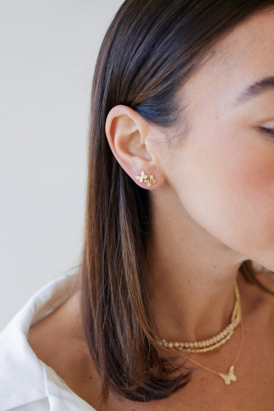 14K Butterfly Studs – Henri Noël