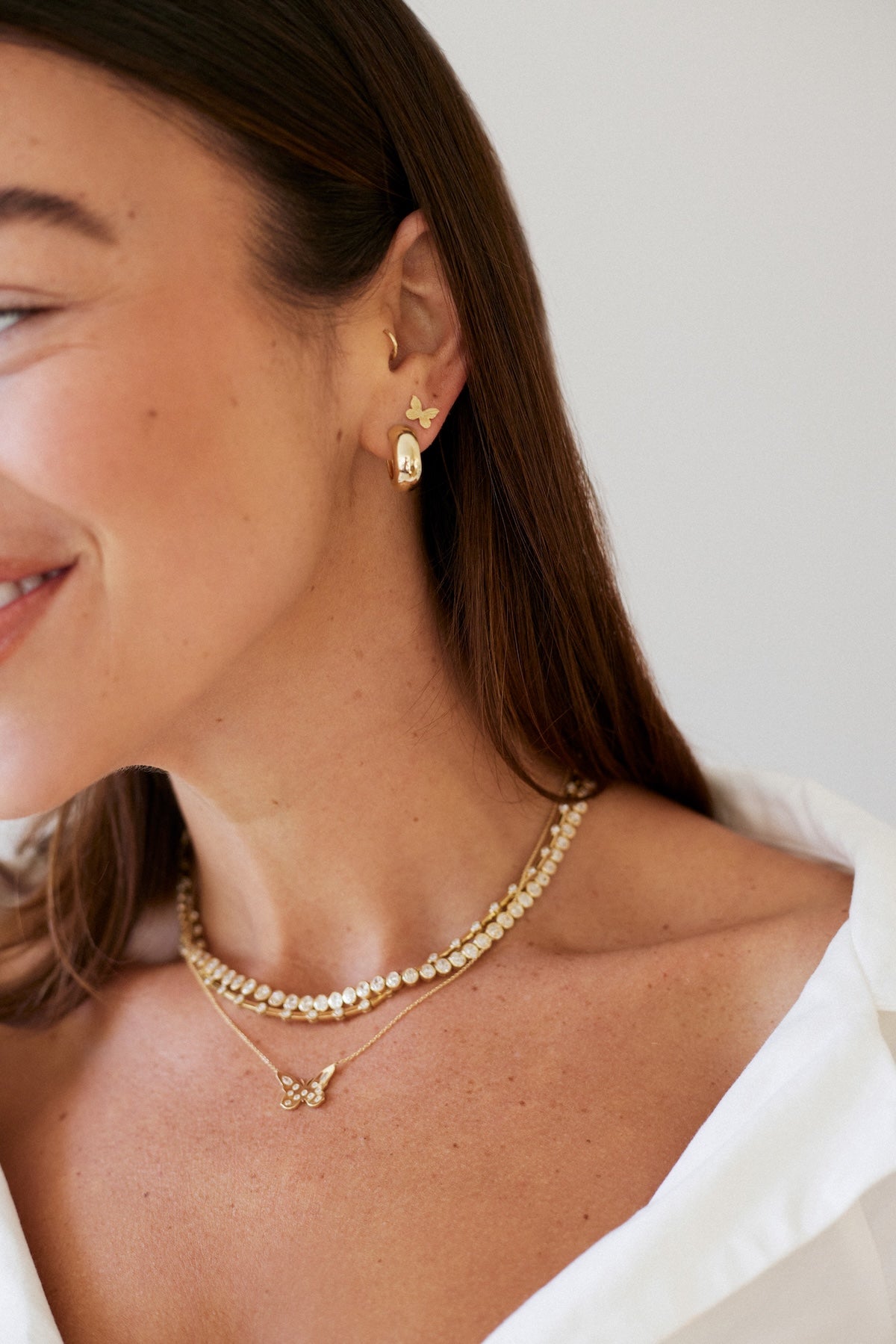 14K Butterfly Studs – Henri Noël