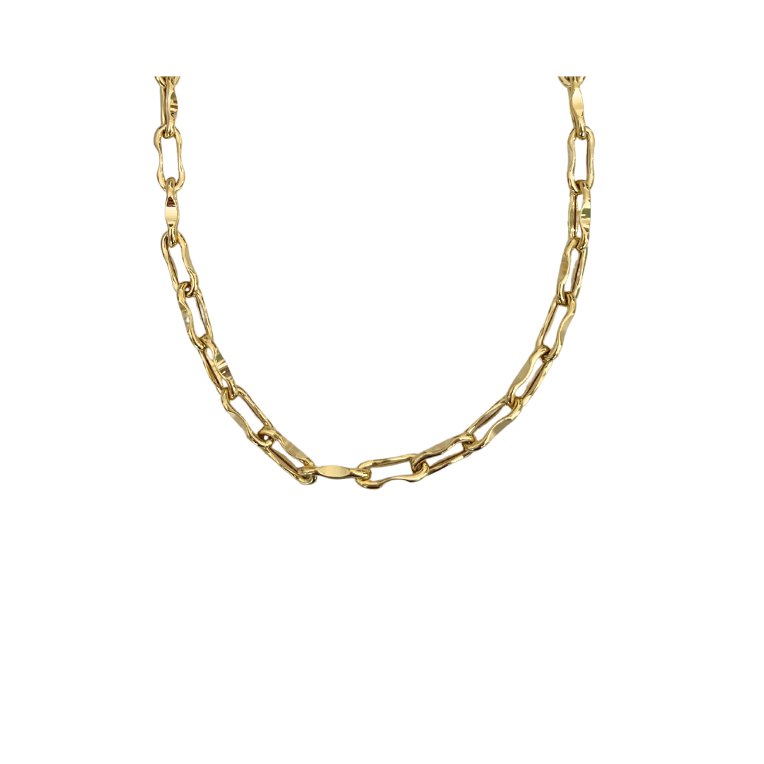 14K Curved Paperclip Chain Necklace – Henri Noël