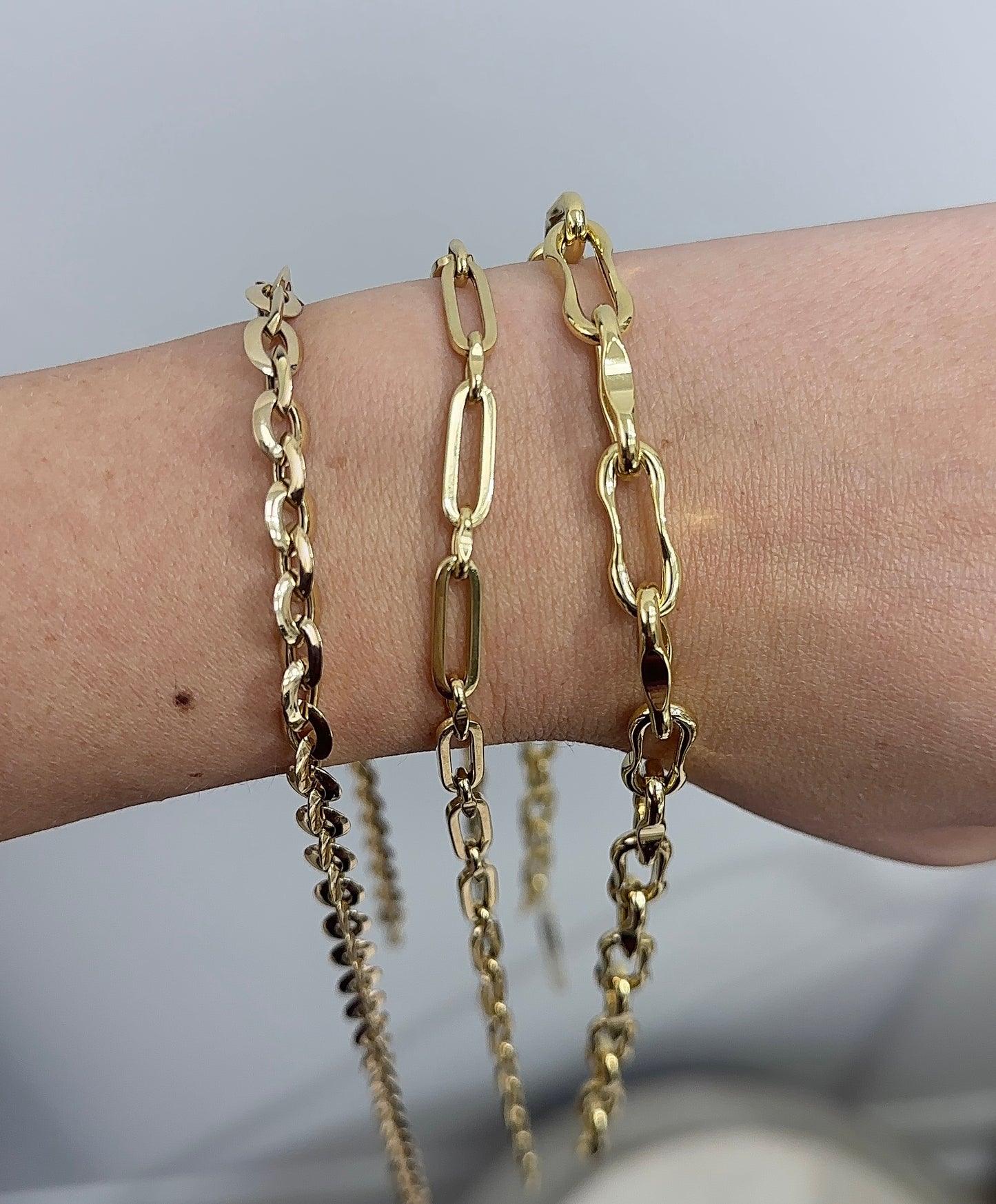 14K Curved Paperclip Chain Necklace – Henri Noël