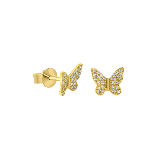 14K Diamond Butterfly Studs – Henri Noël