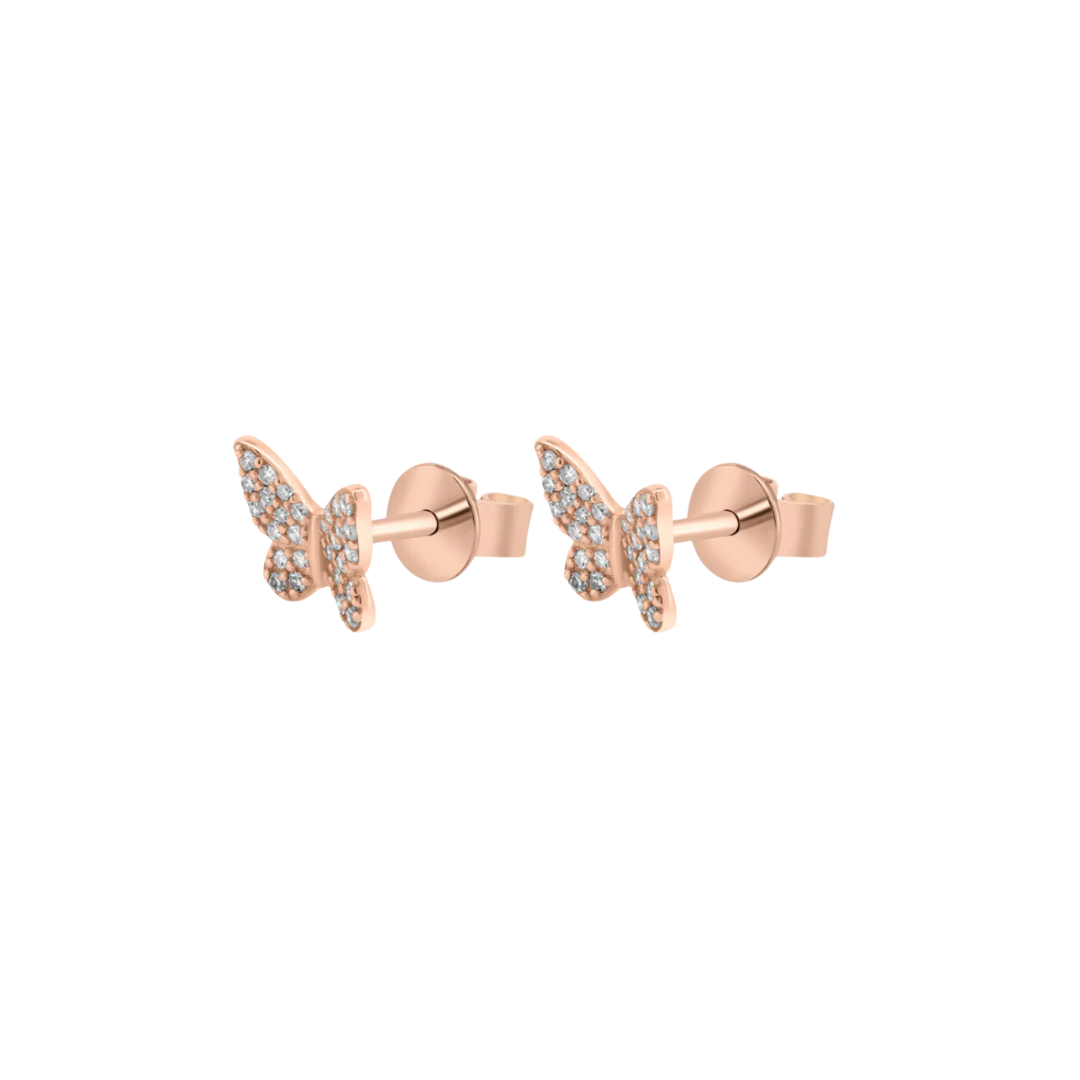 14K Diamond Butterfly Studs – Henri Noël
