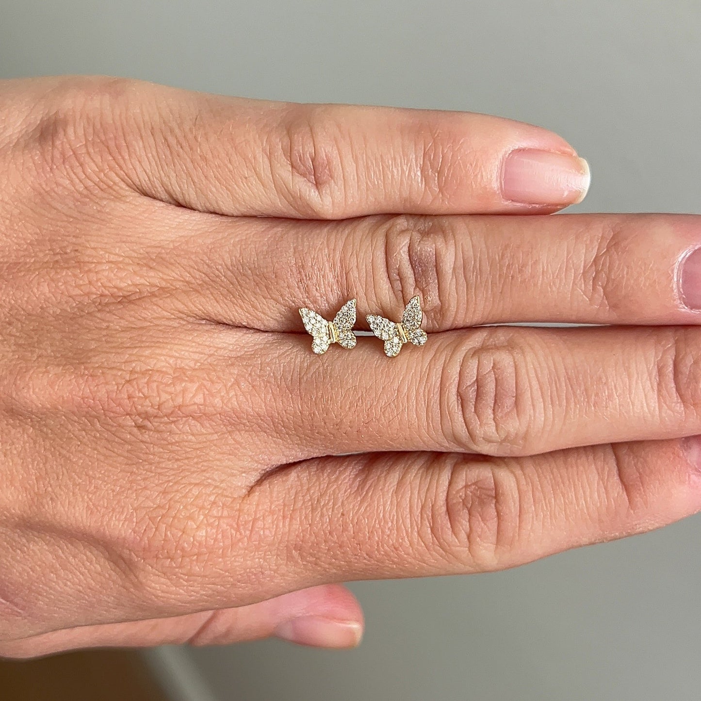 14K Diamond Butterfly Studs – Henri Noël