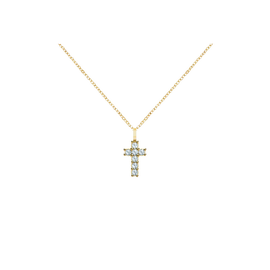 14K Gold Gemstone Cross Necklace – Henri Noël