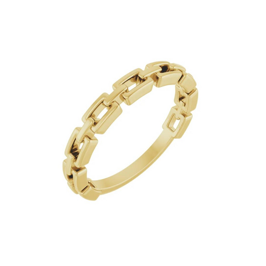 14K Gold Link Ring – Henri Noël