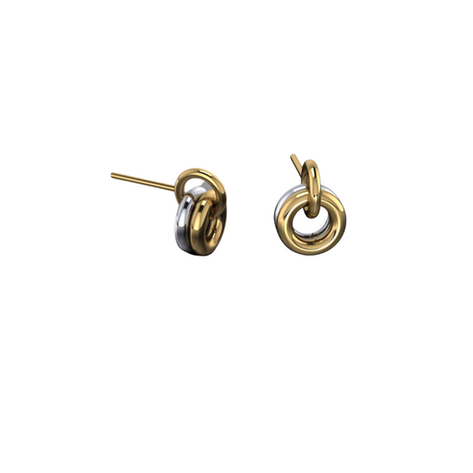 14K Two Tone Link Studs – Henri Noël