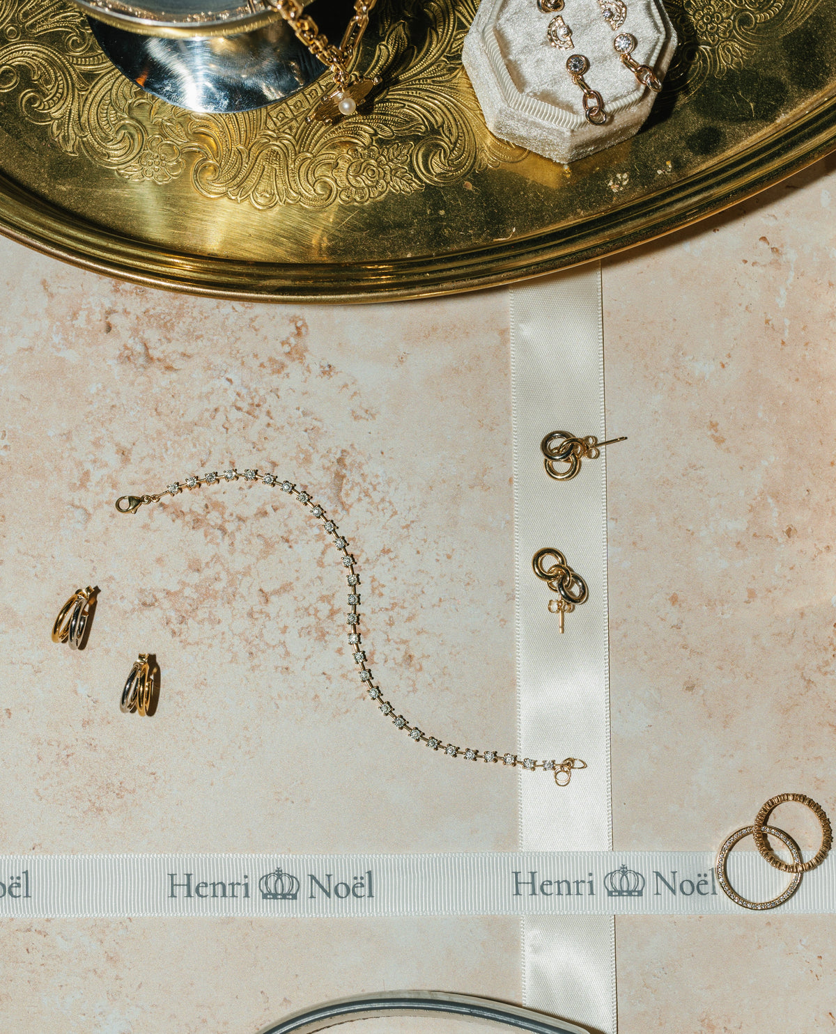 14K Two Tone Link Studs – Henri Noël