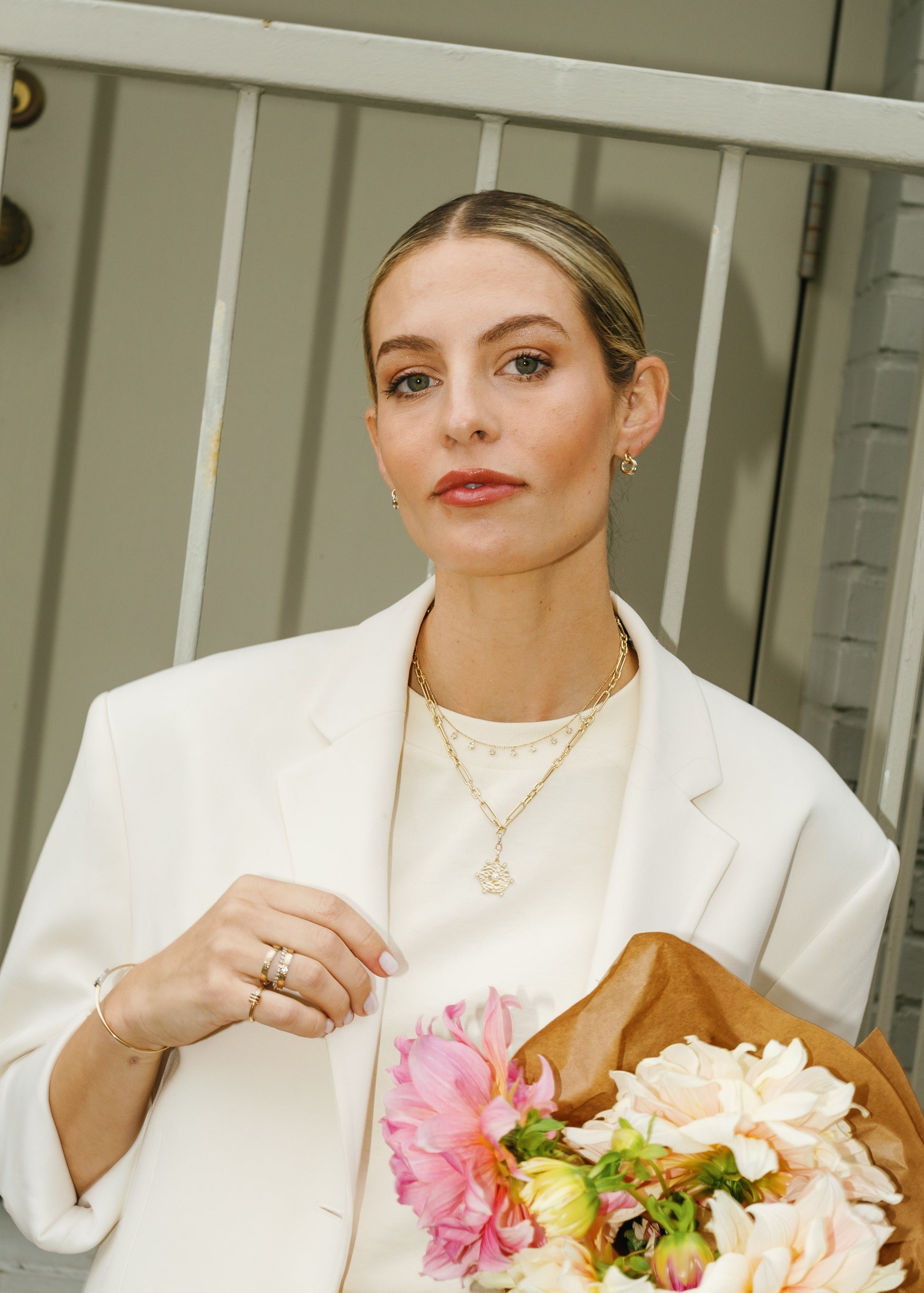14K Two Tone Link Studs – Henri Noël