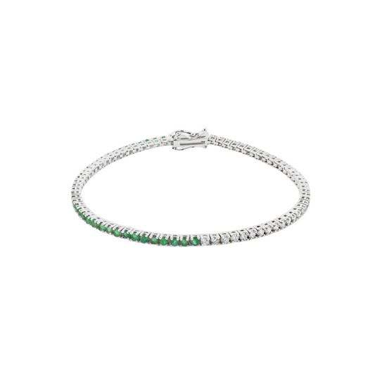 Emerald and Diamond Tennis Bracelet
