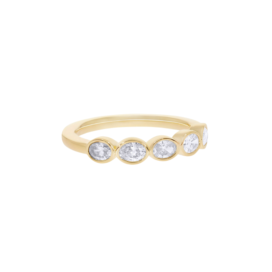East West Bezel Oval Diamond Ring