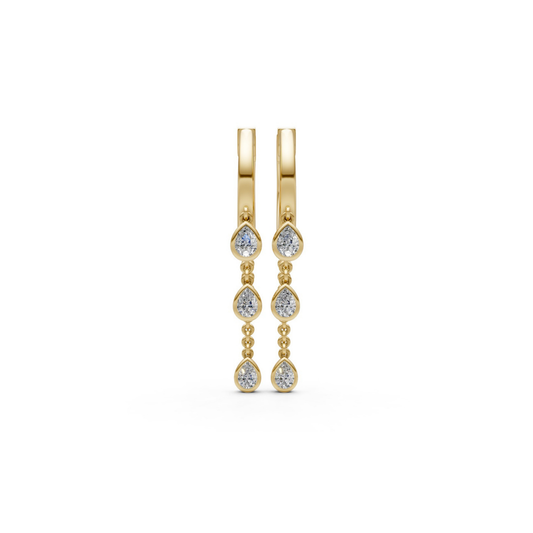 Bezel Diamond Hoop Drops