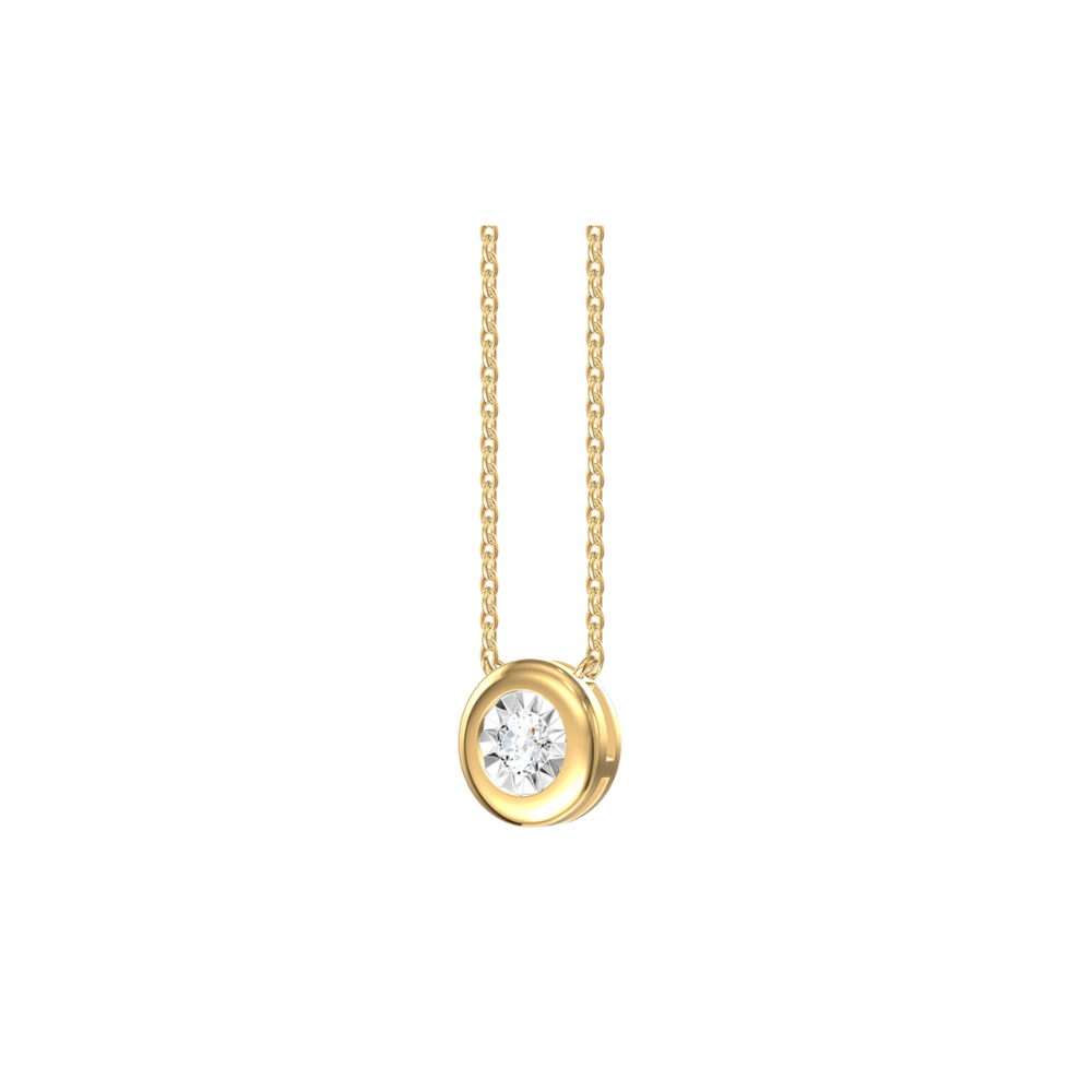 Bezel Round Diamond Necklace