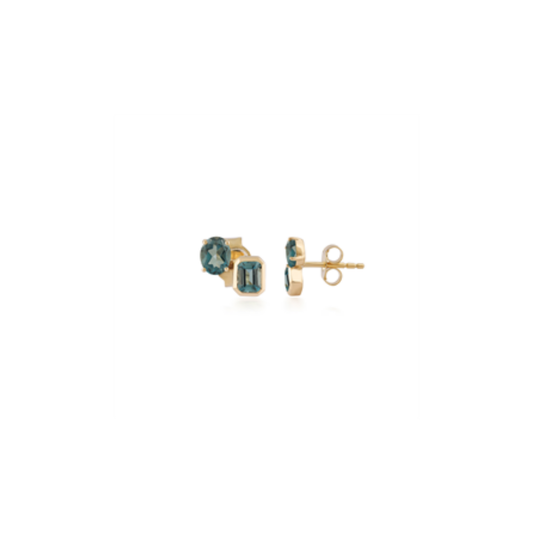 Fancy Blue Topaz Studs