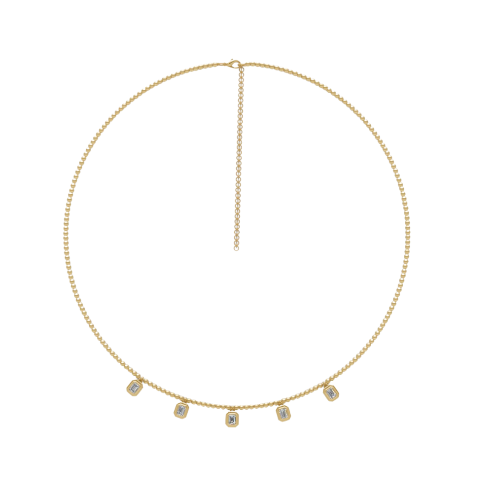 Bezel Emerald-Cut Diamonds Choker