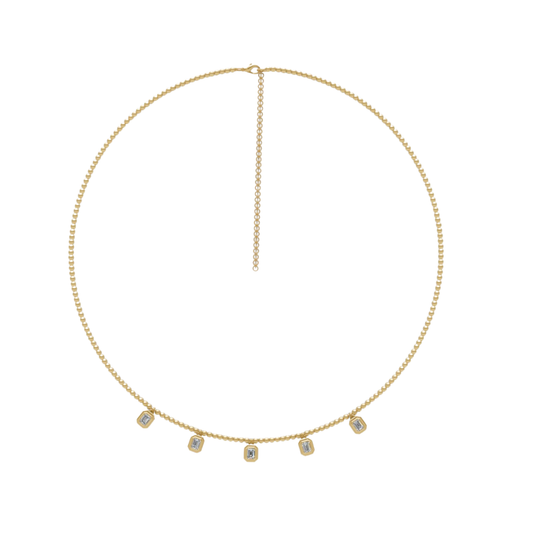 Bezel Emerald-Cut Diamonds Choker