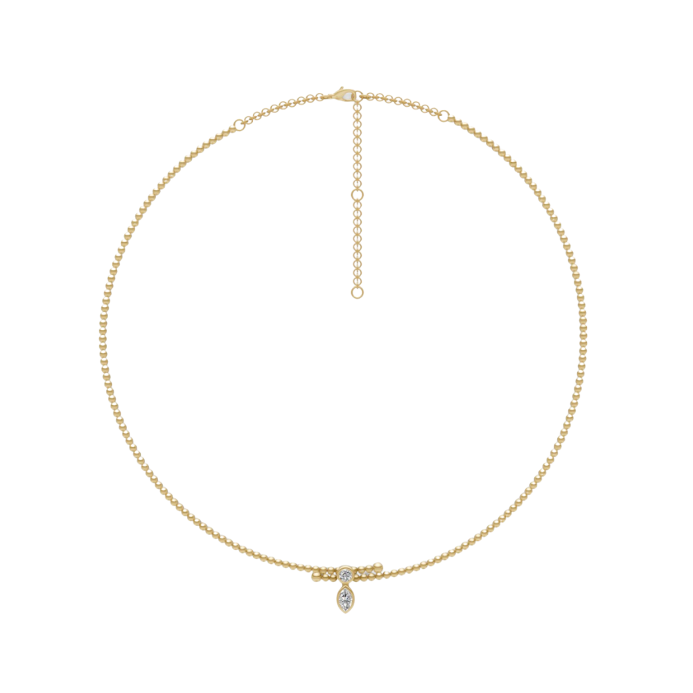 Bezel Diamond Crossover Choker