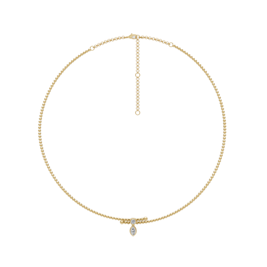 Bezel Diamond Crossover Choker