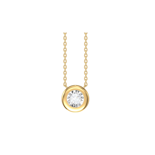 Bezel Round Diamond Necklace