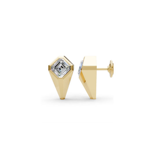 Diamond Bezel Spike Studs