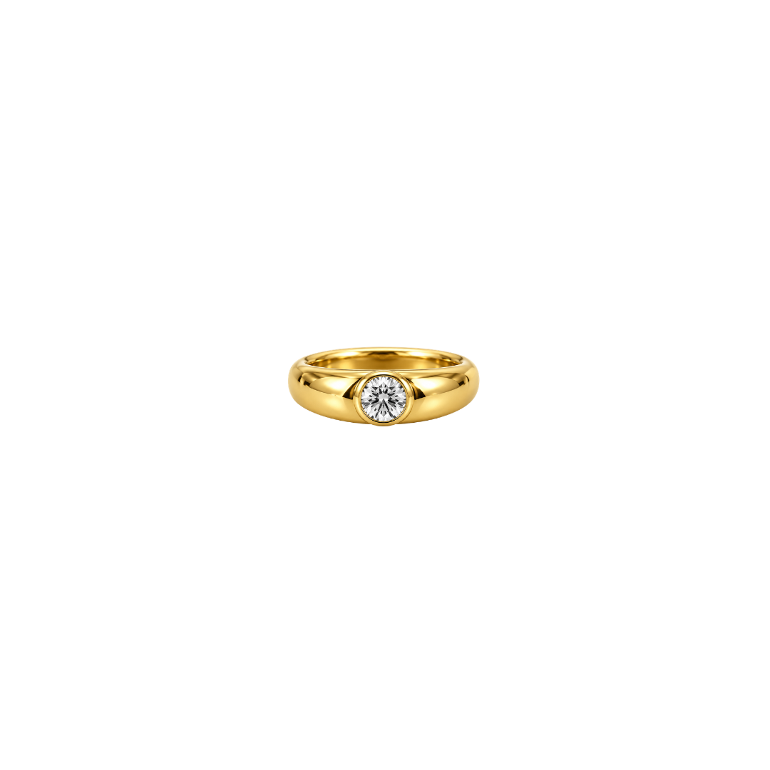 Round Bezel Diamond Dome Ring – Henri Noël