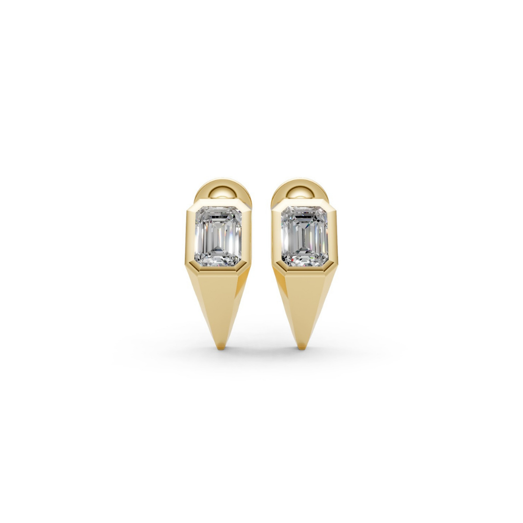 Diamond Bezel Spike Studs