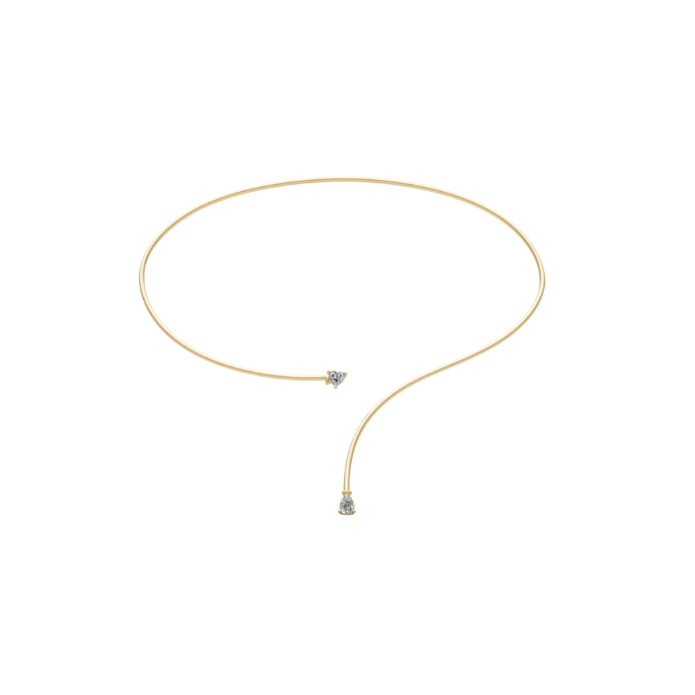 Diamond Heart and Pear Cuff Choker