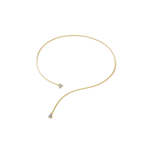 Diamond Heart and Pear Cuff Choker